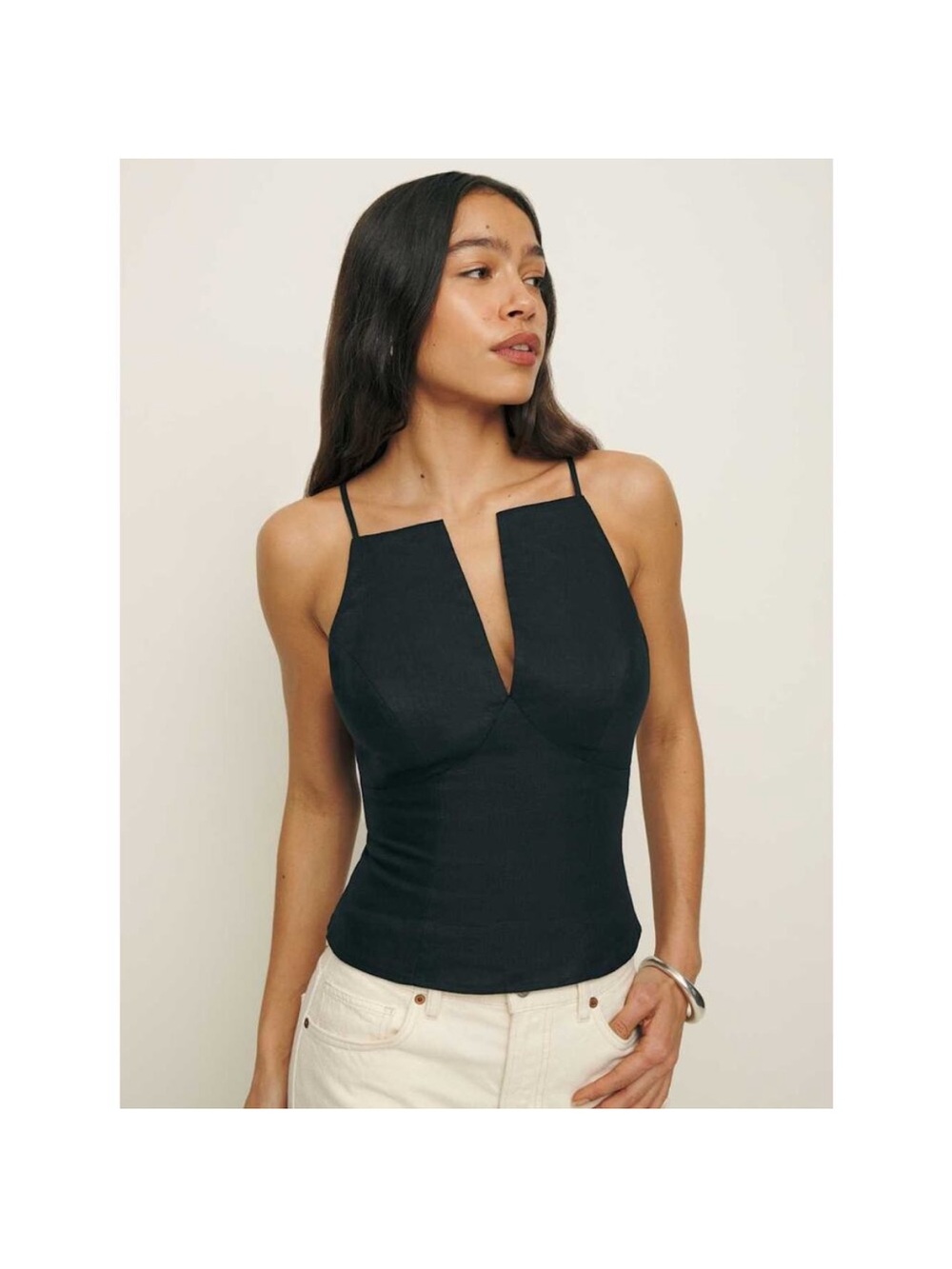 NWT reformation Evette linen top- size 2